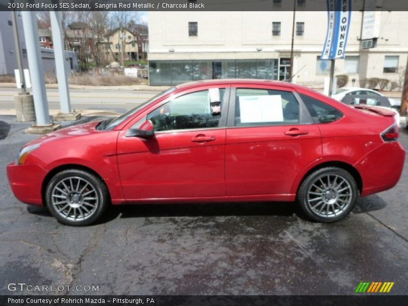 Sangria Red Metallic / Charcoal Black 2010 Ford Focus SES Sedan