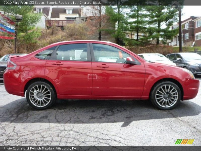 Sangria Red Metallic / Charcoal Black 2010 Ford Focus SES Sedan