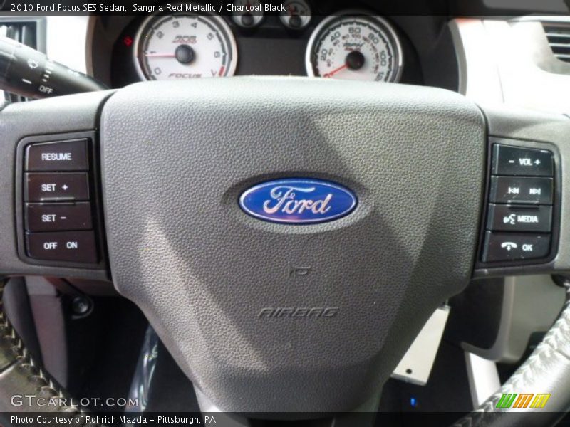Sangria Red Metallic / Charcoal Black 2010 Ford Focus SES Sedan