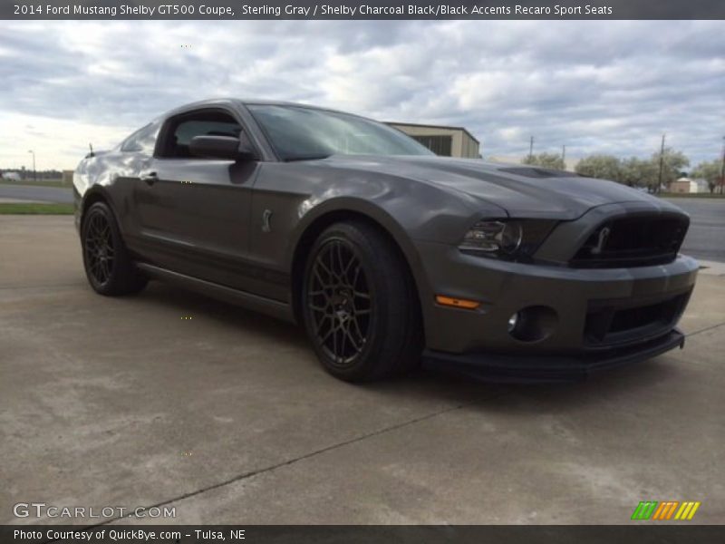 Sterling Gray / Shelby Charcoal Black/Black Accents Recaro Sport Seats 2014 Ford Mustang Shelby GT500 Coupe