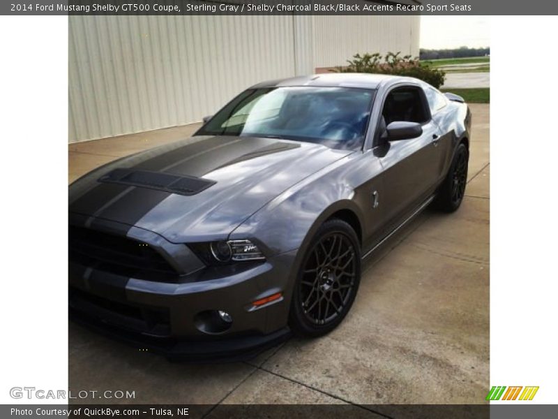 Sterling Gray / Shelby Charcoal Black/Black Accents Recaro Sport Seats 2014 Ford Mustang Shelby GT500 Coupe