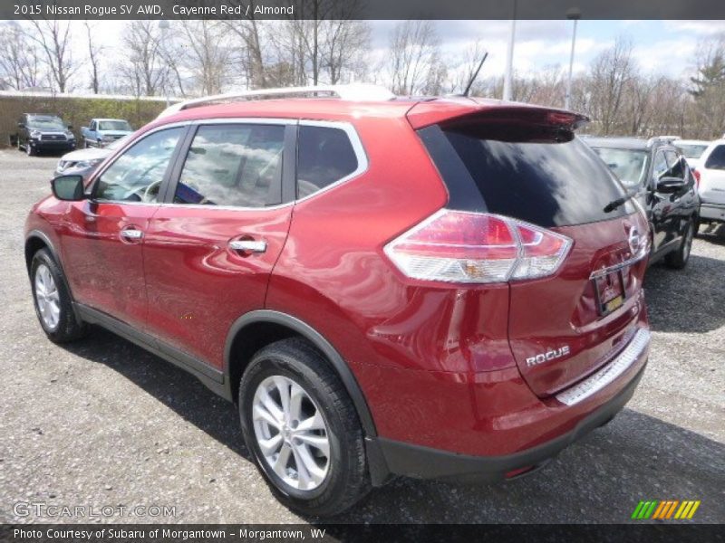 Cayenne Red / Almond 2015 Nissan Rogue SV AWD