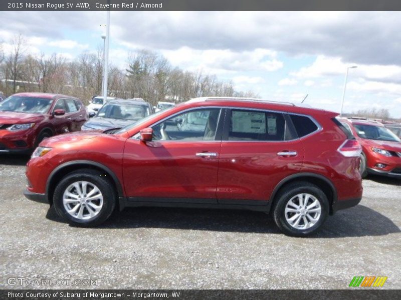 Cayenne Red / Almond 2015 Nissan Rogue SV AWD