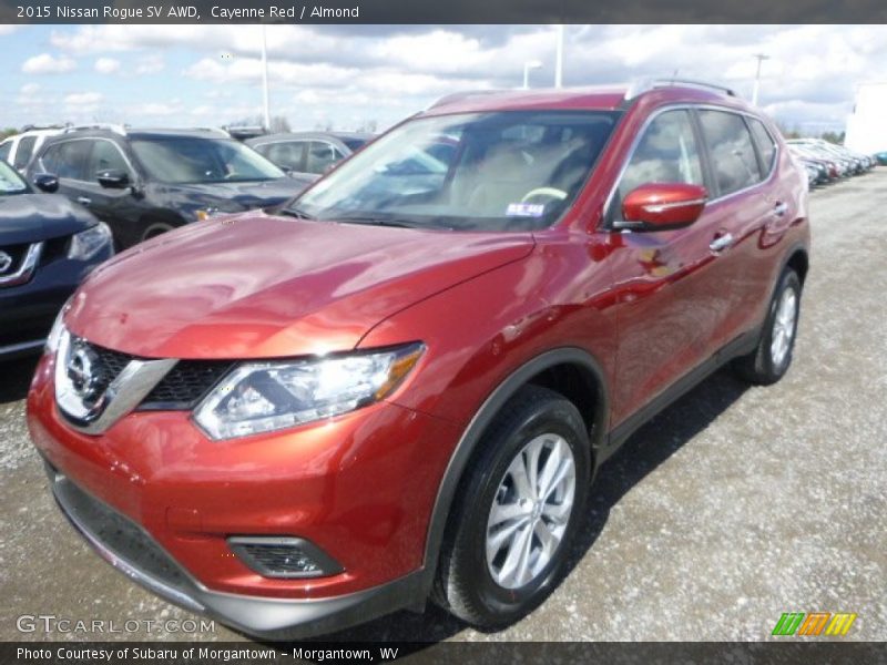 Cayenne Red / Almond 2015 Nissan Rogue SV AWD