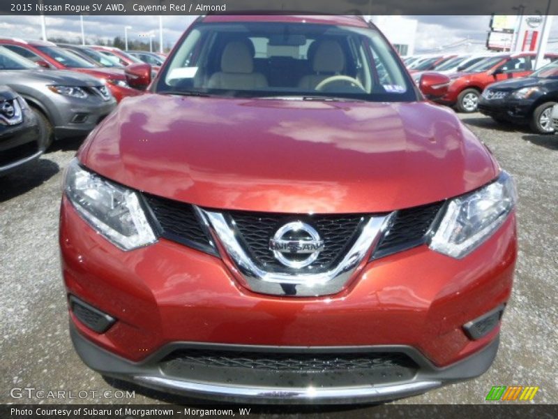 Cayenne Red / Almond 2015 Nissan Rogue SV AWD