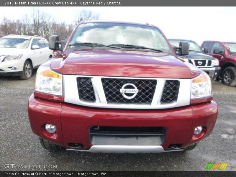 Cayenne Red / Charcoal 2015 Nissan Titan PRO-4X Crew Cab 4x4