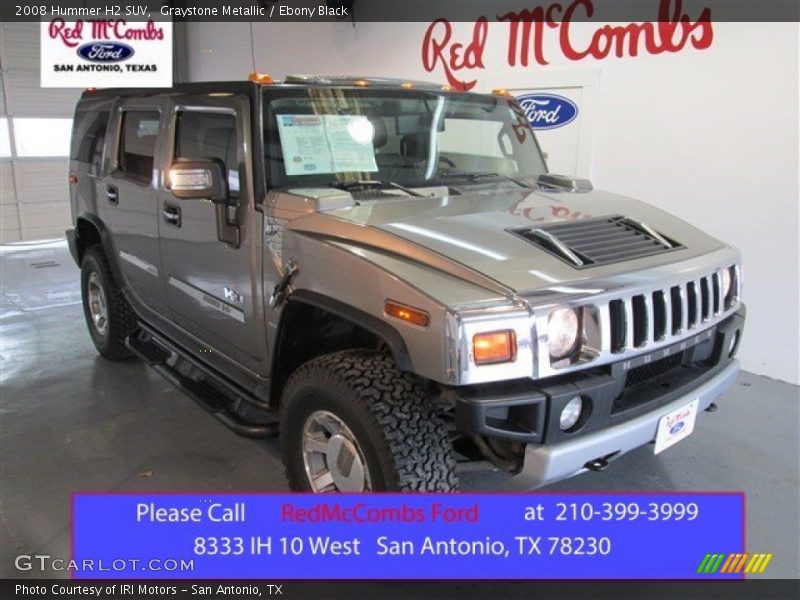 Graystone Metallic / Ebony Black 2008 Hummer H2 SUV