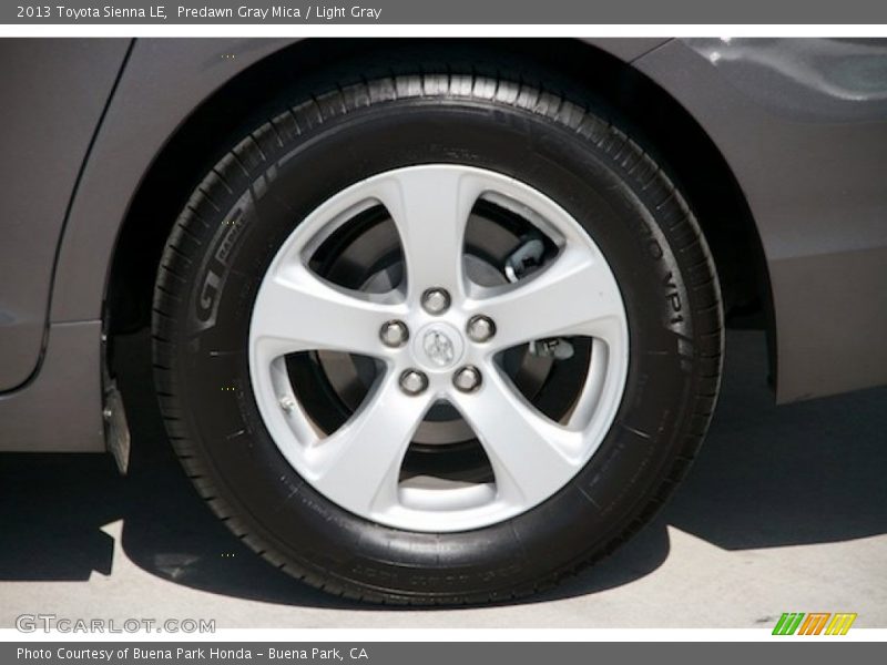 Predawn Gray Mica / Light Gray 2013 Toyota Sienna LE
