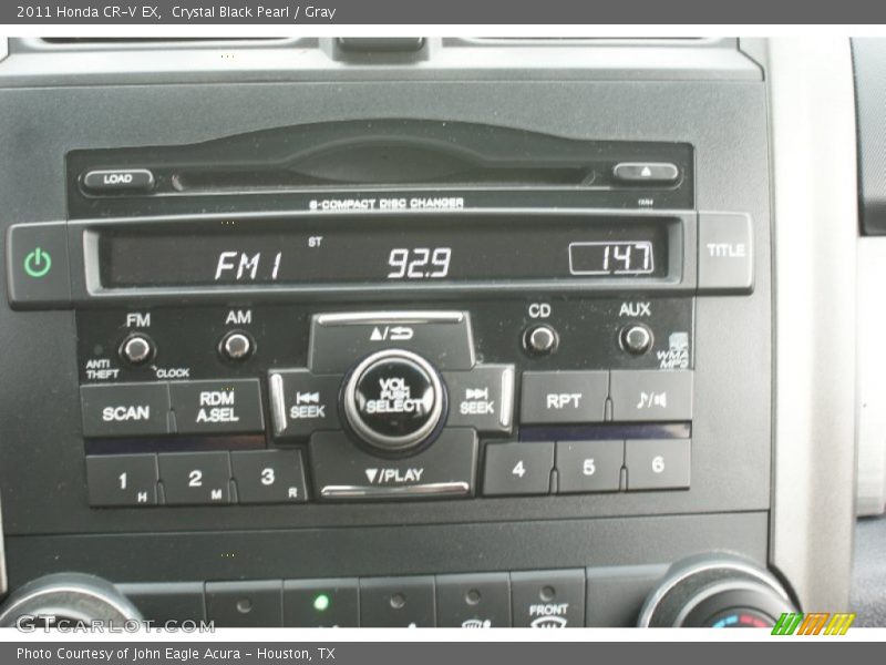 Crystal Black Pearl / Gray 2011 Honda CR-V EX