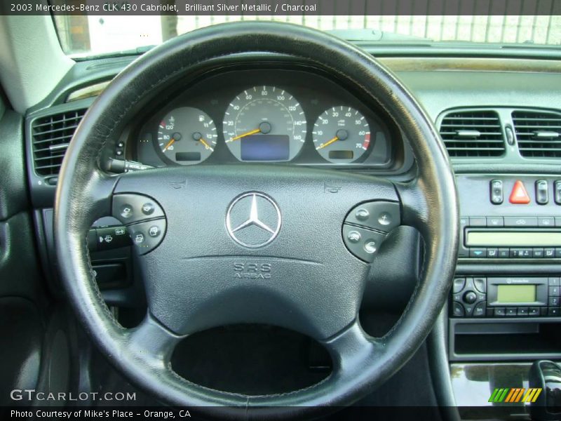Brilliant Silver Metallic / Charcoal 2003 Mercedes-Benz CLK 430 Cabriolet