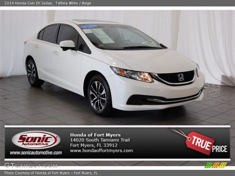 Taffeta White / Beige 2014 Honda Civic EX Sedan