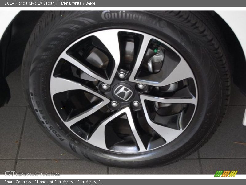 Taffeta White / Beige 2014 Honda Civic EX Sedan
