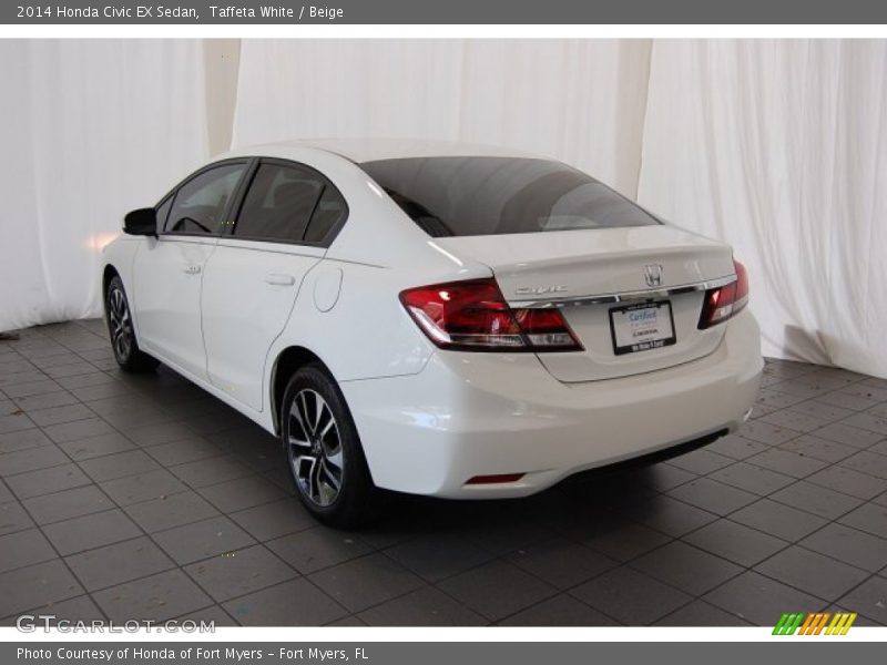Taffeta White / Beige 2014 Honda Civic EX Sedan