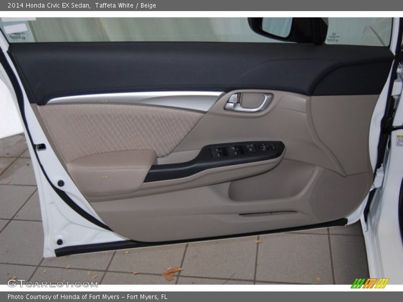 Taffeta White / Beige 2014 Honda Civic EX Sedan
