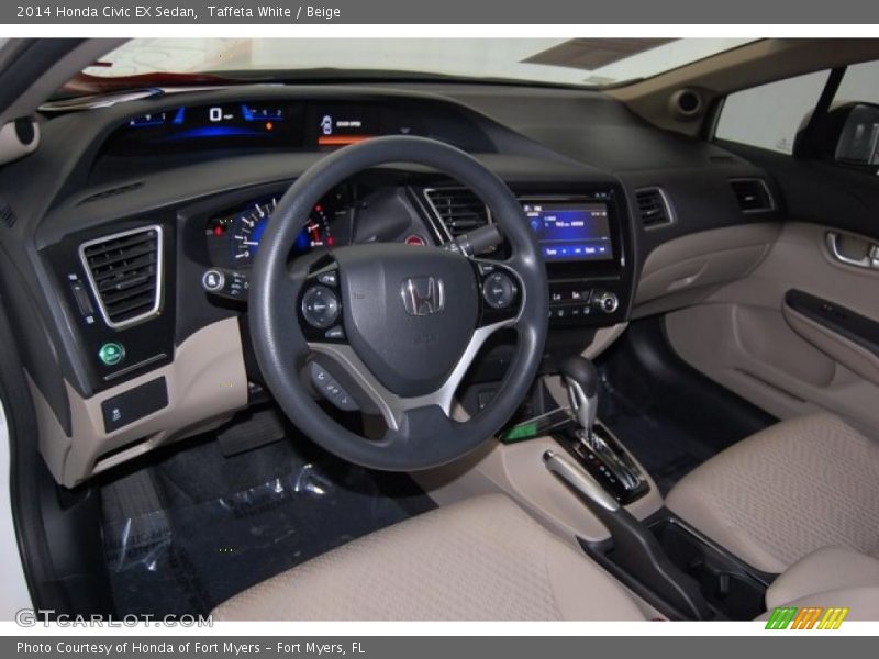 Taffeta White / Beige 2014 Honda Civic EX Sedan