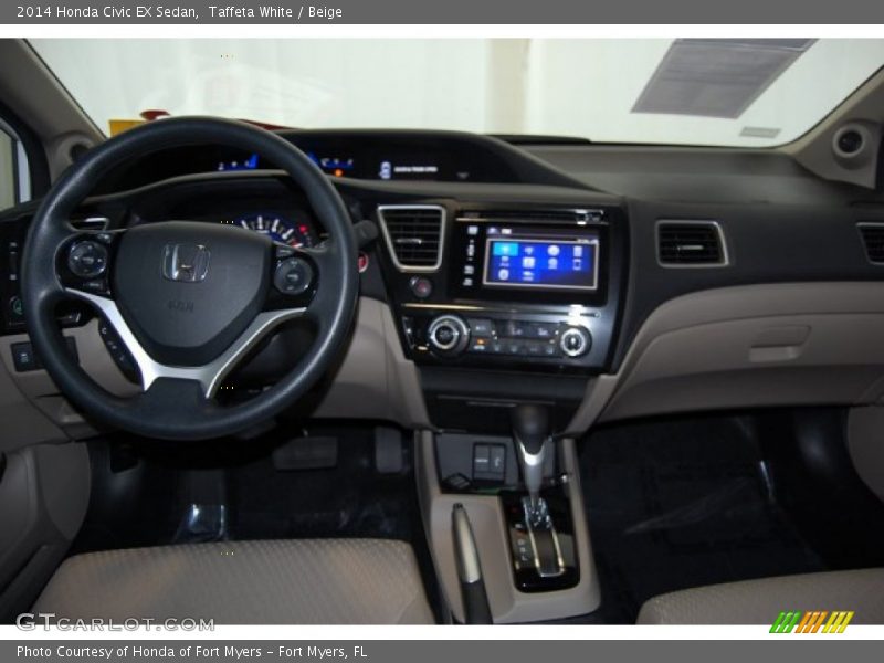 Taffeta White / Beige 2014 Honda Civic EX Sedan