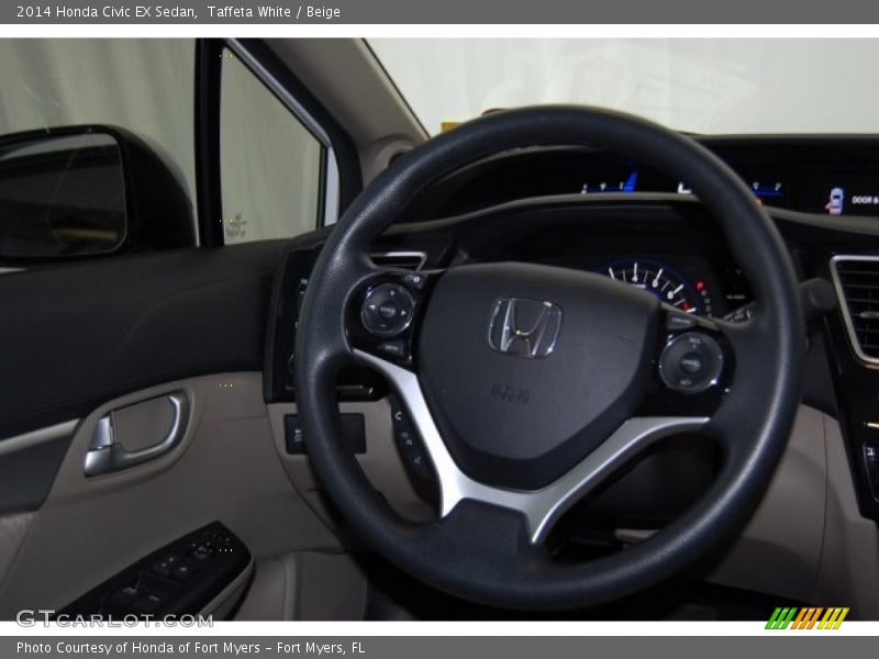 Taffeta White / Beige 2014 Honda Civic EX Sedan