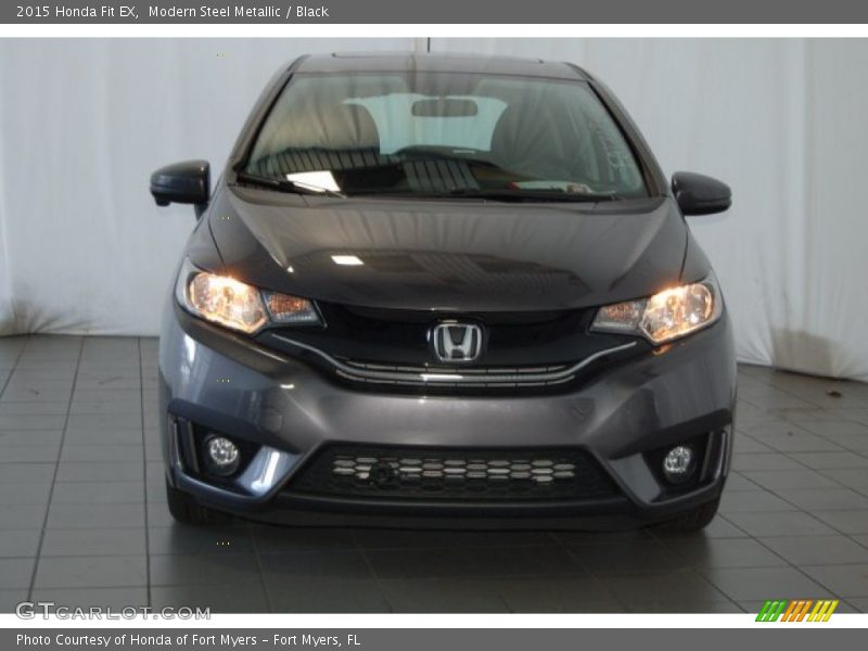 Modern Steel Metallic / Black 2015 Honda Fit EX