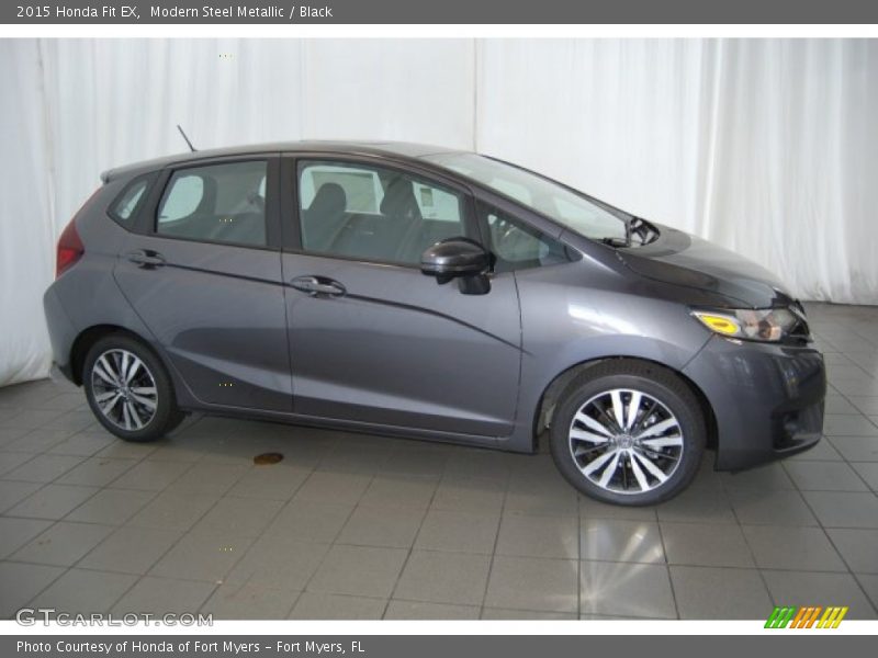Modern Steel Metallic / Black 2015 Honda Fit EX