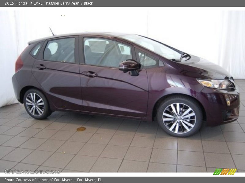 Passion Berry Pearl / Black 2015 Honda Fit EX-L