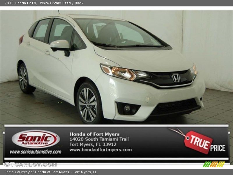 White Orchid Pearl / Black 2015 Honda Fit EX