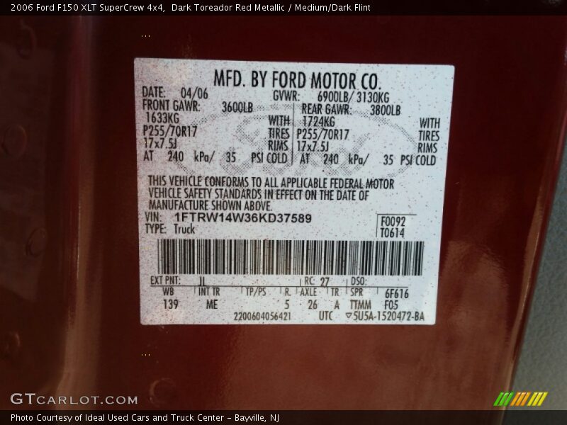 Dark Toreador Red Metallic / Medium/Dark Flint 2006 Ford F150 XLT SuperCrew 4x4