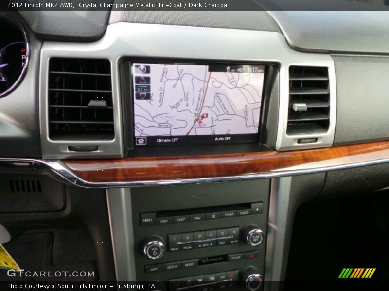 Crystal Champagne Metallic Tri-Coat / Dark Charcoal 2012 Lincoln MKZ AWD