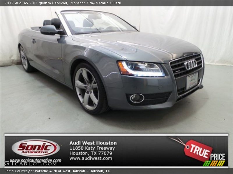 Monsoon Gray Metallic / Black 2012 Audi A5 2.0T quattro Cabriolet