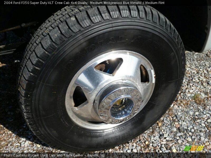 Medium Wedgewood Blue Metallic / Medium Flint 2004 Ford F350 Super Duty XLT Crew Cab 4x4 Dually