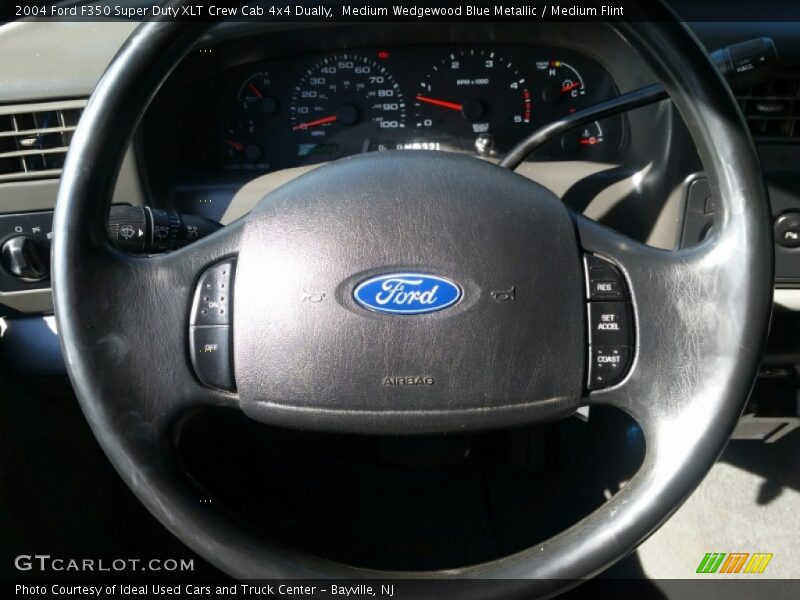 Medium Wedgewood Blue Metallic / Medium Flint 2004 Ford F350 Super Duty XLT Crew Cab 4x4 Dually