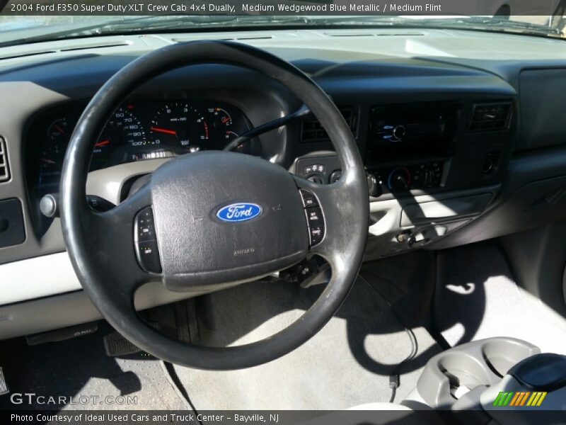 Medium Wedgewood Blue Metallic / Medium Flint 2004 Ford F350 Super Duty XLT Crew Cab 4x4 Dually