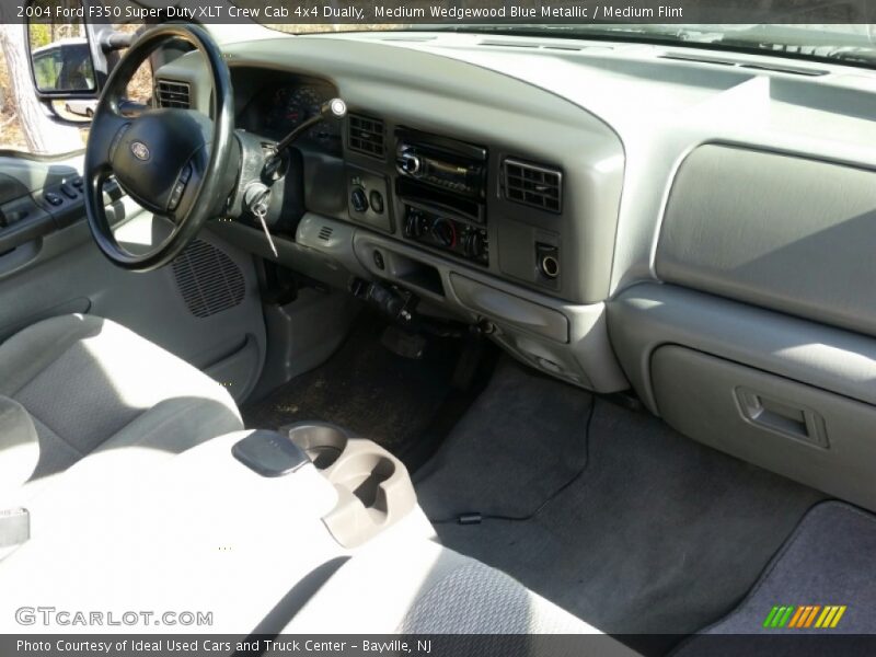 Medium Wedgewood Blue Metallic / Medium Flint 2004 Ford F350 Super Duty XLT Crew Cab 4x4 Dually