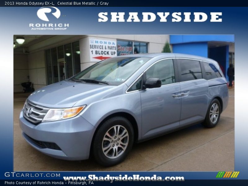 Celestial Blue Metallic / Gray 2013 Honda Odyssey EX-L