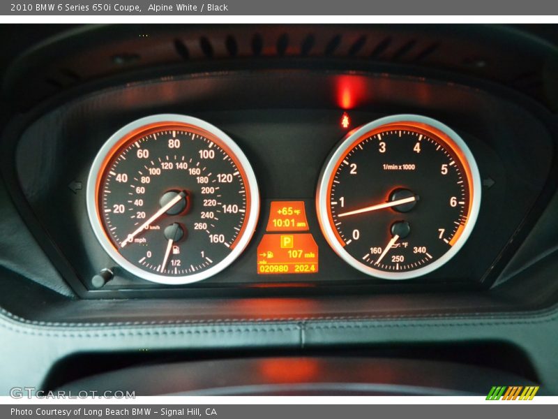 Alpine White / Black 2010 BMW 6 Series 650i Coupe