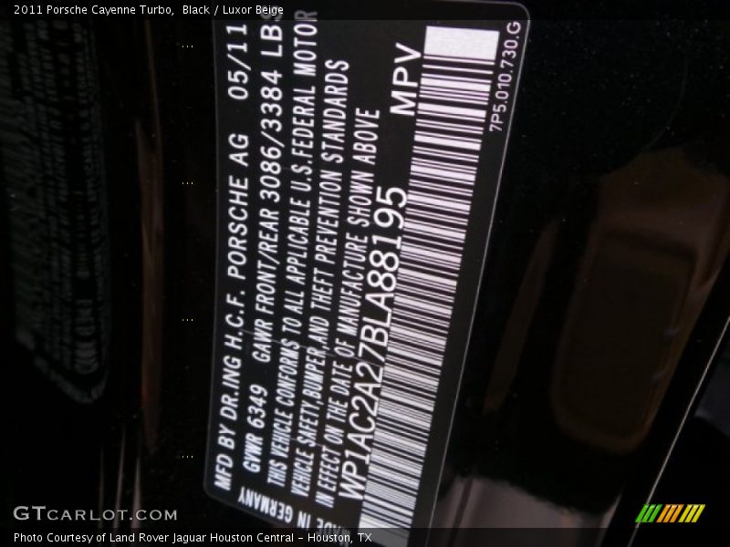 Black / Luxor Beige 2011 Porsche Cayenne Turbo