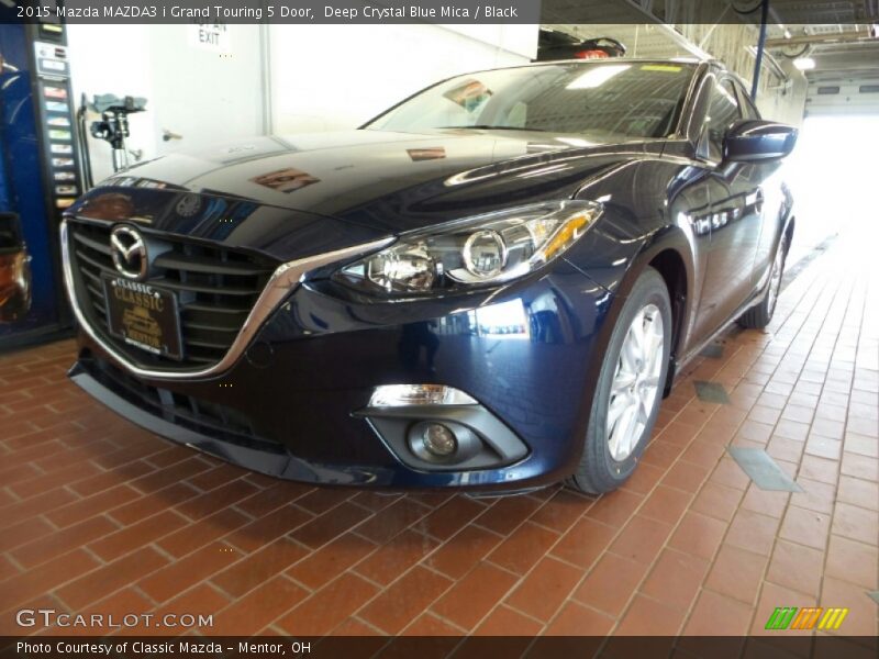 Deep Crystal Blue Mica / Black 2015 Mazda MAZDA3 i Grand Touring 5 Door