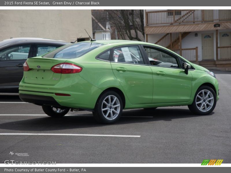 Green Envy / Charcoal Black 2015 Ford Fiesta SE Sedan