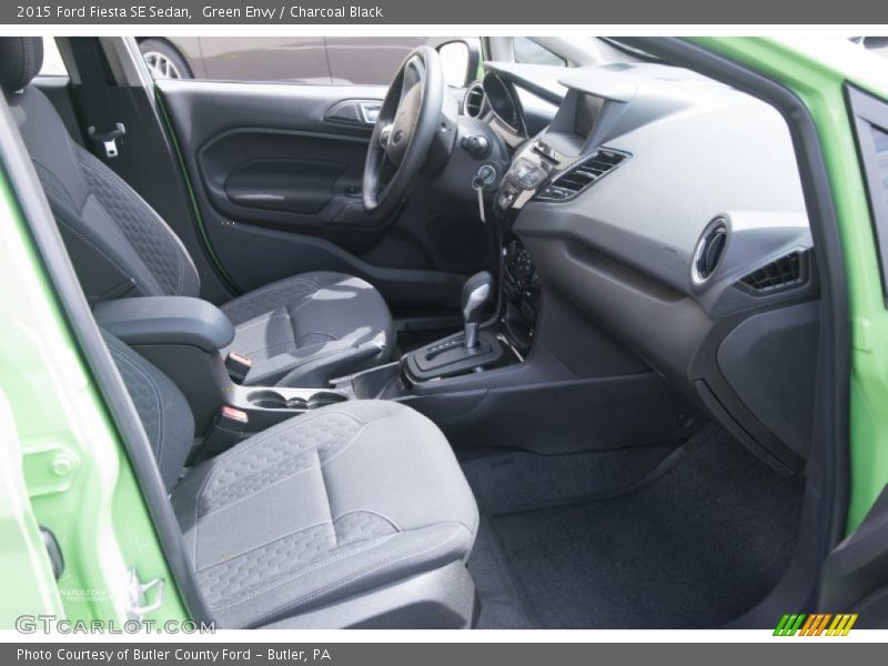 Green Envy / Charcoal Black 2015 Ford Fiesta SE Sedan