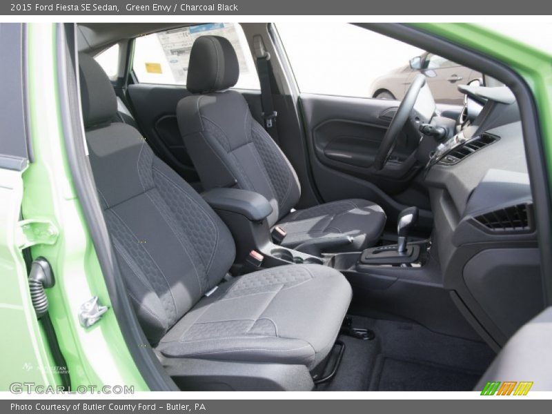 Green Envy / Charcoal Black 2015 Ford Fiesta SE Sedan