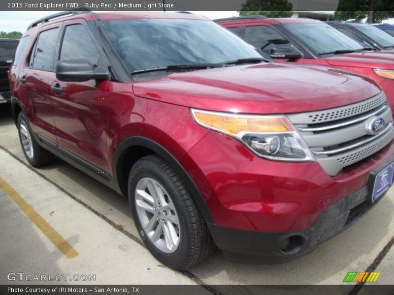 Ruby Red / Medium Light Stone 2015 Ford Explorer FWD