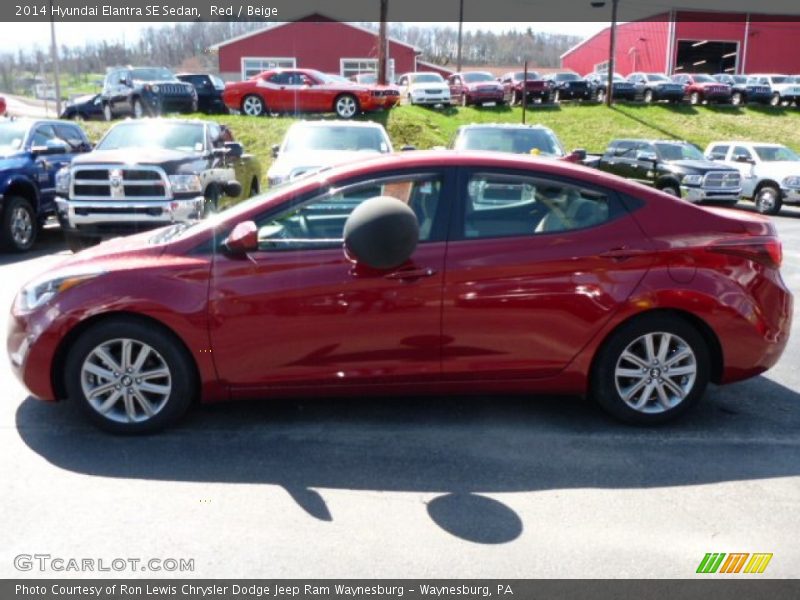 Red / Beige 2014 Hyundai Elantra SE Sedan