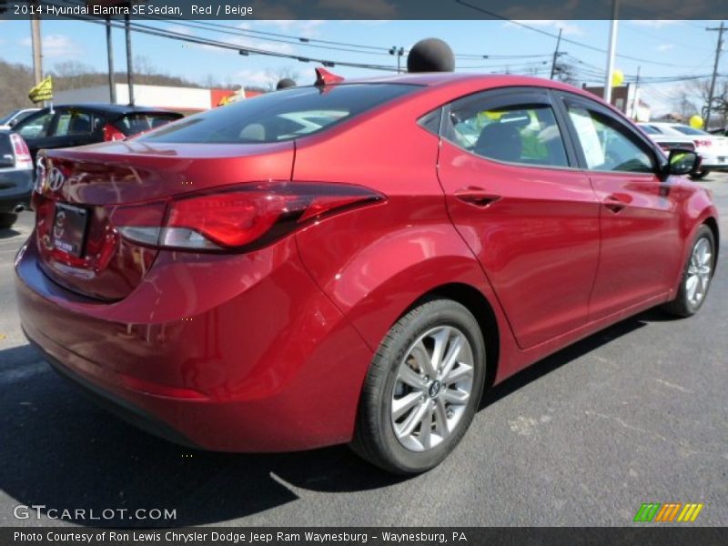 Red / Beige 2014 Hyundai Elantra SE Sedan