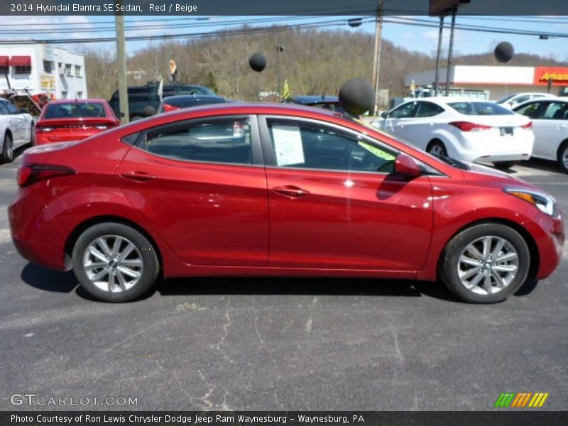 Red / Beige 2014 Hyundai Elantra SE Sedan