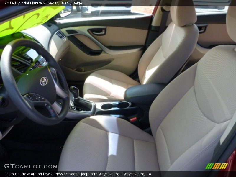 Red / Beige 2014 Hyundai Elantra SE Sedan