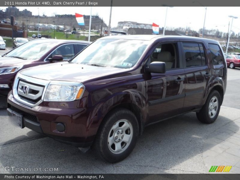 Dark Cherry Pearl / Beige 2011 Honda Pilot LX 4WD