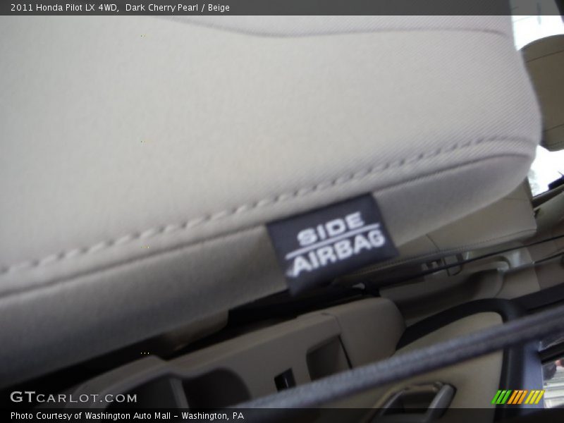 Dark Cherry Pearl / Beige 2011 Honda Pilot LX 4WD