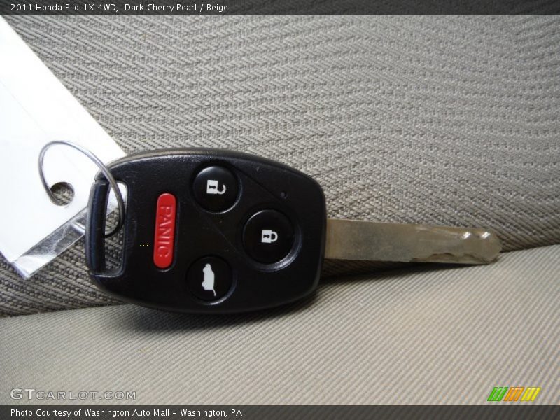 Dark Cherry Pearl / Beige 2011 Honda Pilot LX 4WD