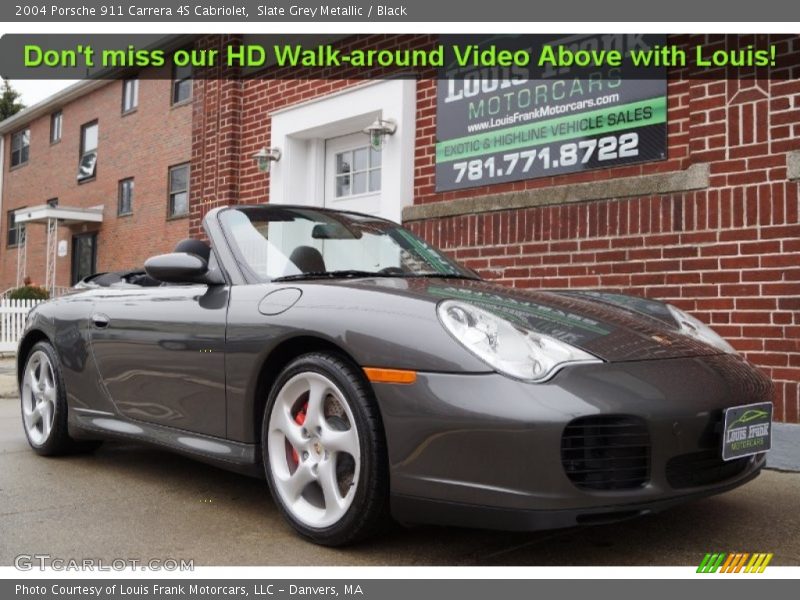 Slate Grey Metallic / Black 2004 Porsche 911 Carrera 4S Cabriolet