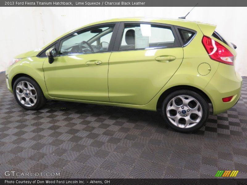 Lime Squeeze / Charcoal Black Leather 2013 Ford Fiesta Titanium Hatchback