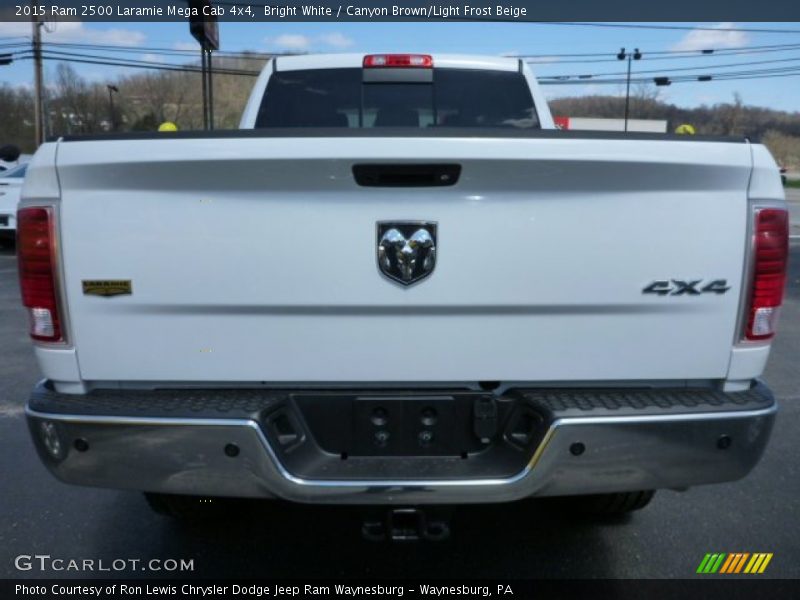 Bright White / Canyon Brown/Light Frost Beige 2015 Ram 2500 Laramie Mega Cab 4x4